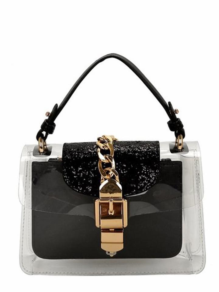 Romwe Transparent Pvc Bag With Inner Clutch