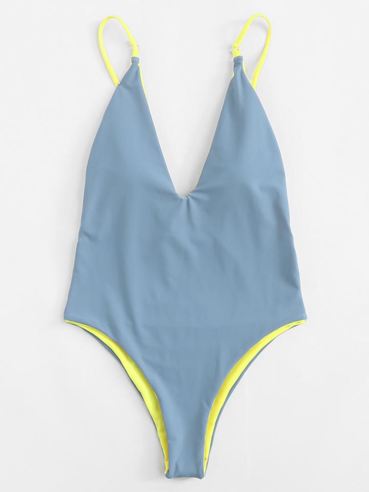 Romwe V Plunge Swimsuit