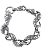 Romwe Silver Snake Link Bracelet