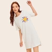 Romwe Sun Print Night Dress