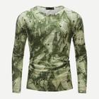 Romwe Guys Newspaper Print Slim Fit Tee