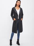 Romwe Pocket Side Hooded Cardigan Coat