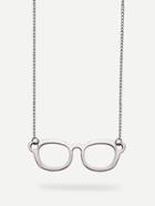 Romwe Spectacles Frame Shape Pendant Necklace