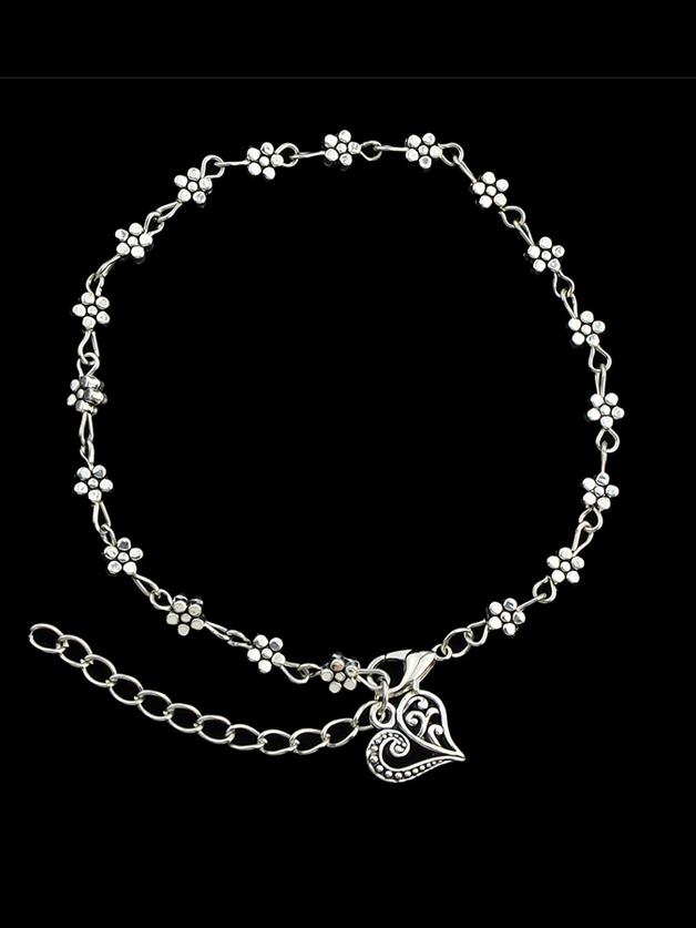 Romwe Beach Style Flower Charms Anklet For Women