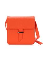 Romwe Orange Magnetic Pu Shoulder Bag
