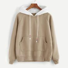 Romwe Raglan Sleeve Pocket Decoration Hooded Sweatshirt