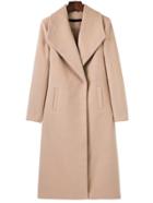 Romwe Light Khaki Shawl Collar Longline Coat