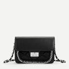 Romwe Quilted Detail Chain Crossbody Bag