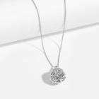 Romwe Gemstone Engraved Ball Pendant Necklace