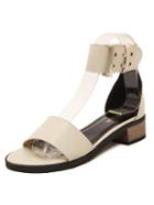 Romwe Thick Strap Buckled Apricot Sandals