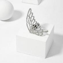 Romwe Rhinestone Wing Design Ring 1pc