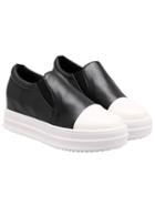 Romwe Black White Thick-soled Casual Flats