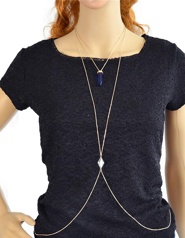 Romwe Blue Sexy Beach Design Body Chain Jewelry