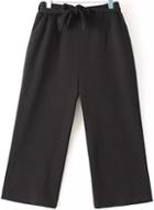 Romwe With Belt Straight Chiffon Black Pant