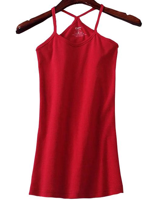 Romwe Spaghetti Strap Red Cami Top
