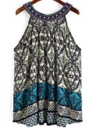 Romwe Embroidered Floral Loose Cami Top