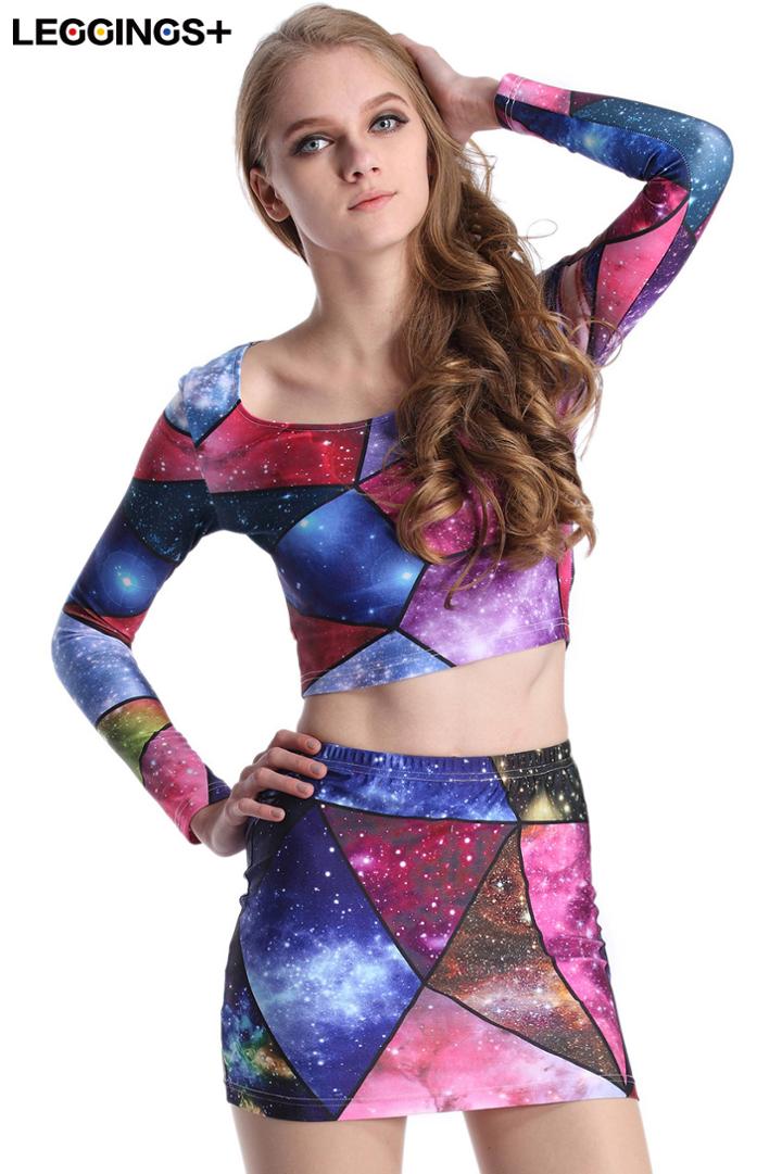 Romwe Romwe Galaxy Color-block Print Long-sleeved T-shirt