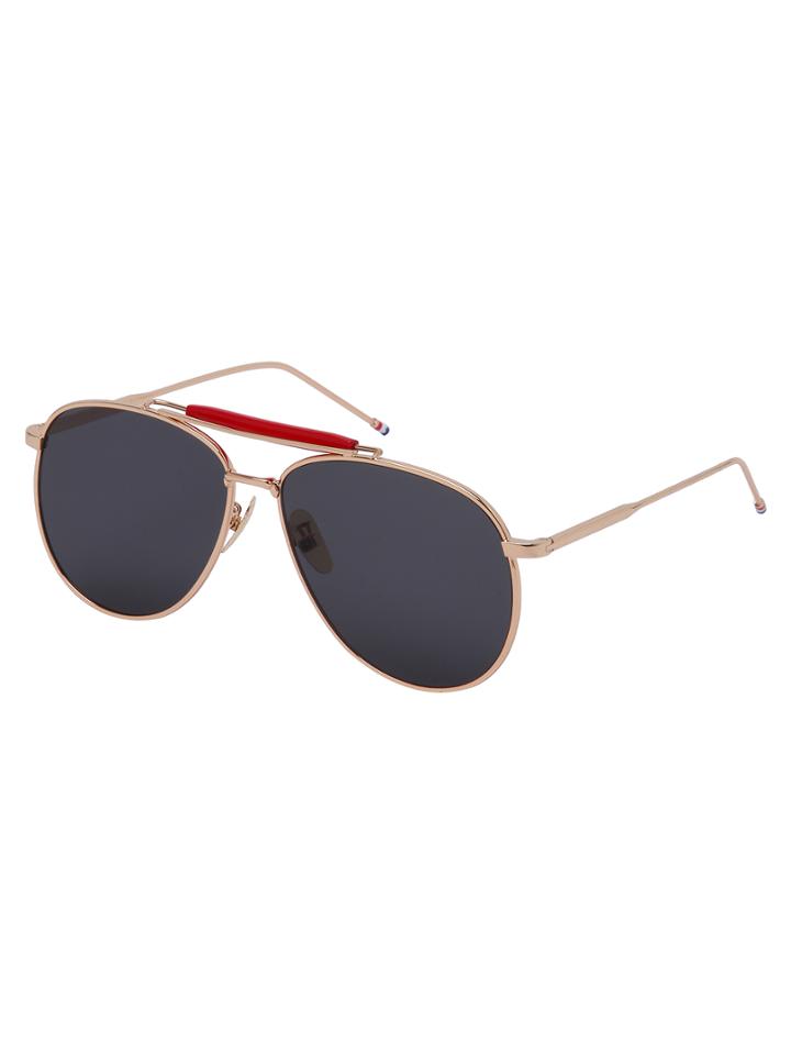 Romwe Golden Fashionable Grey Lenses Sunglasses