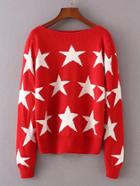 Romwe Star Print Sweater