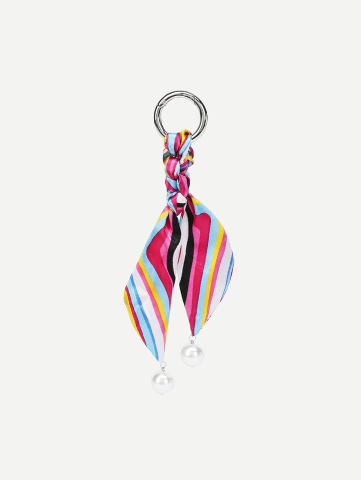 Romwe Striped Scarf Design Bag Accessory