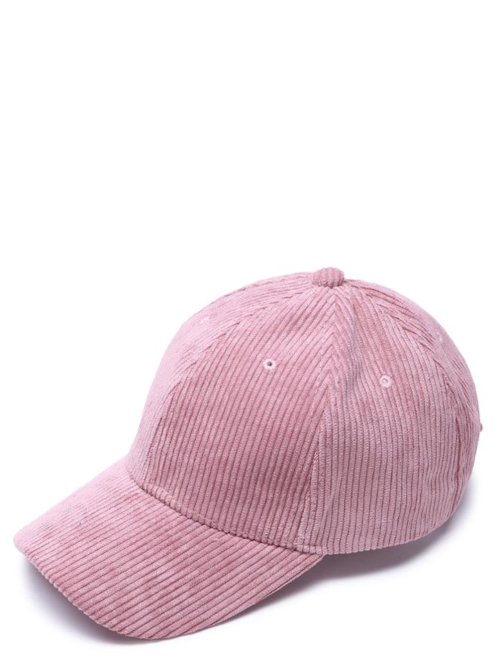 Romwe Pink Corduroy Casual Baseball Cap
