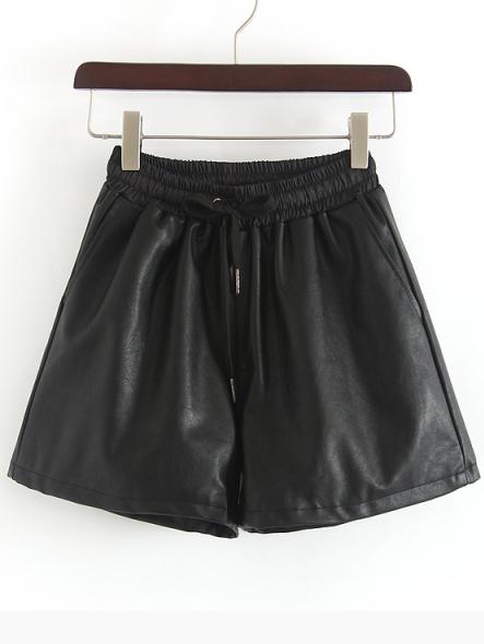 Romwe Elastic Waist Drawstring Shorts With Pockets