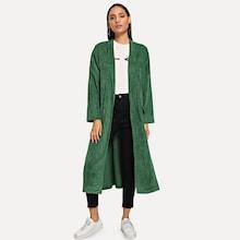 Romwe Solid Corduroy Coat