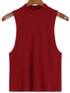 Romwe Mock Neck Knit Tank Top