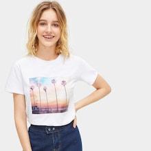 Romwe Beach Print Tee
