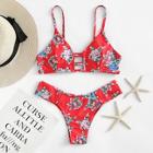 Romwe Caged Back Floral Print Top With High Leg Bikini