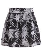 Romwe Elastic Waist Tropicals Print Skirt
