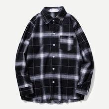 Romwe Men Raw Hem Plaid Shirt