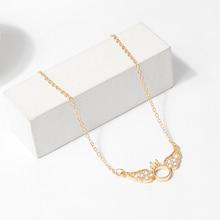 Romwe Wing Decorated Ring Pendant Necklace