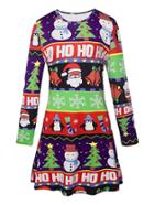 Romwe Santa Claus Print Dress