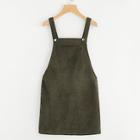 Romwe Pocket Front Overall Corduroy Dress