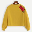 Romwe Floral Applique Sweatshirt