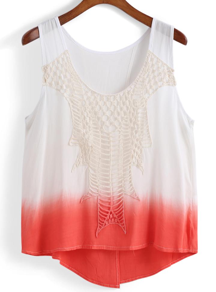 Romwe Dip Hem Ombre Tank Top