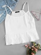 Romwe Faux Feather Detail Cami Top