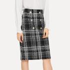 Romwe Double Breasted Tweed Skirt