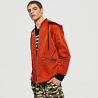 Romwe Guys Letter Print Zip Detail Drawstring Hooded Jacket