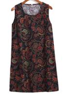 Romwe Vintage Print Long Tank Top