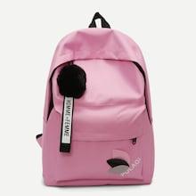 Romwe Pom Pom Decor Backpack