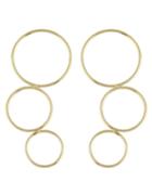 Romwe Gold Long Circle Earrings