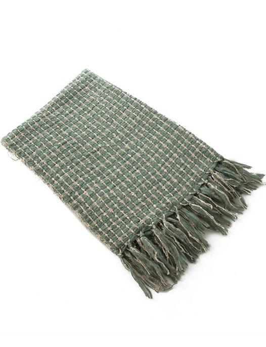 Romwe Classic Knitted Khaki Scarf-green