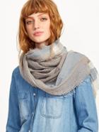 Romwe Light Grey Raw Edge Scarf