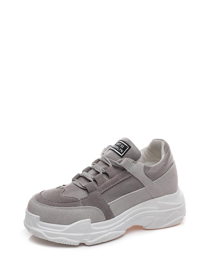 Romwe Color Block Lace Up Trainers