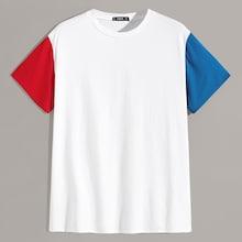 Romwe Guys Colorblock Sleeve Top