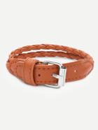 Romwe Camel Double Layer Braided Bracelet With Buckle Closure