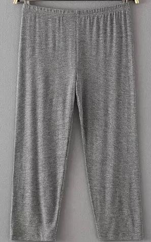 Romwe Elastic Waist Loose Grey Leggings