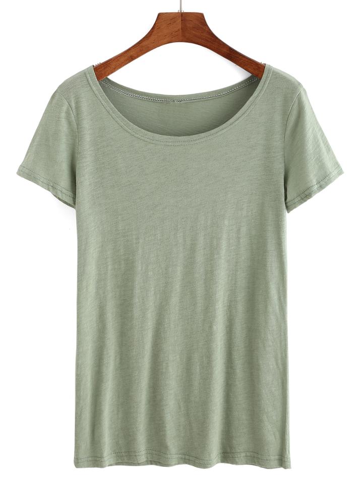 Romwe Short Sleeve Green T-shirt